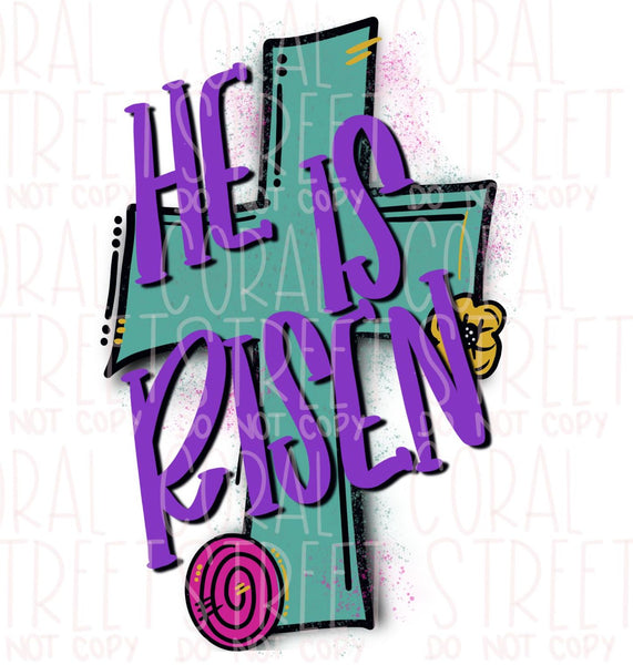 He Is Risen Cross PNG Download