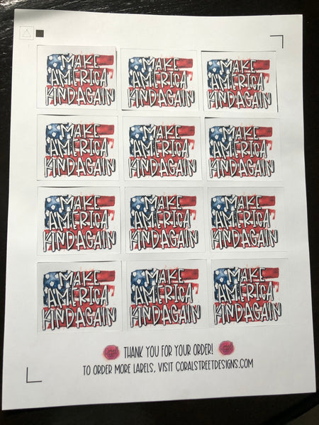 Make America Kind Again Packaging Stickers