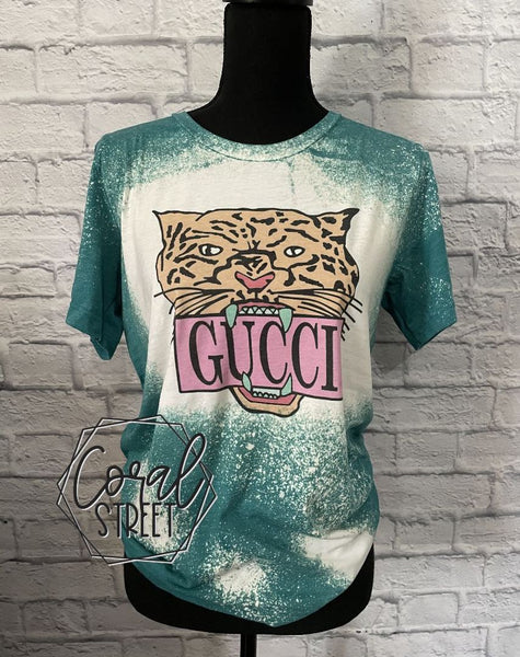 Cheetah Gucci Dupe Bleached Tee