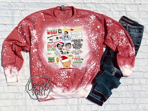 Home Alone Collage Bleached TEE OR SWEATSHIRT