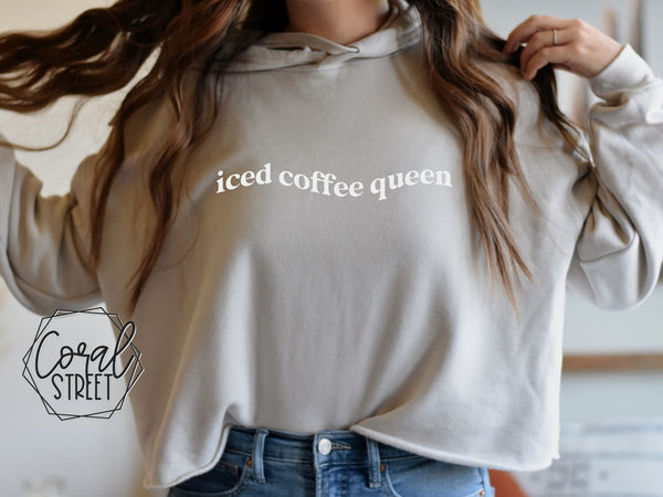 Iced Coffee Queen Cropped Hoodie
