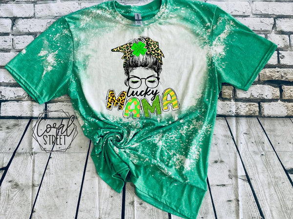 Lucky Mama Face Bleached Tee