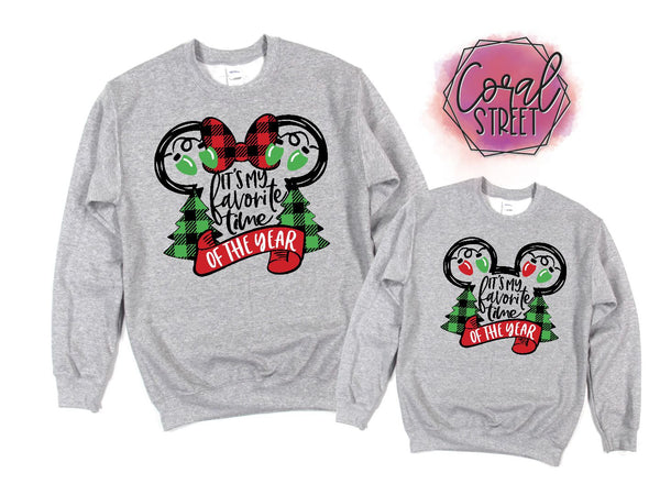 Fave Time of the Year Mickey/Minnie Sweatshirt or Tee (YOUTH AND ADULT)