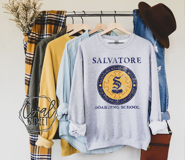 Salvatore Boarding School Sweatshirt OR Tee (YOUR CHOICE)
