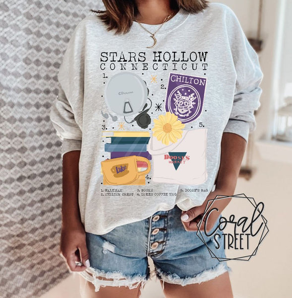Stars Hollow Chart Bleached Tee OR Sweatshirt