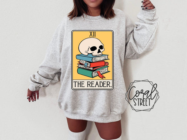 The Reader Card Sweatshirt or Fleck Tee